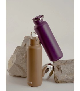 Mooie Timeless Steel metalen thermosfles Toffee 600ml