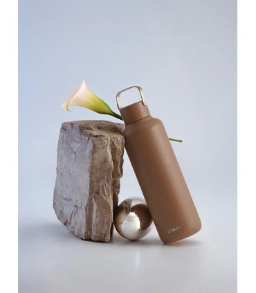 Mooie Timeless Steel metalen thermosfles Toffee 600ml