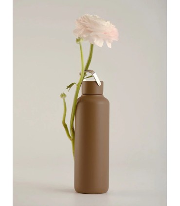 Mooie Timeless Steel metalen thermosfles Toffee 600ml